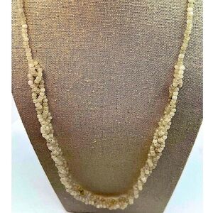 Vintage Multi-Strand White Glass Beaded Necklace